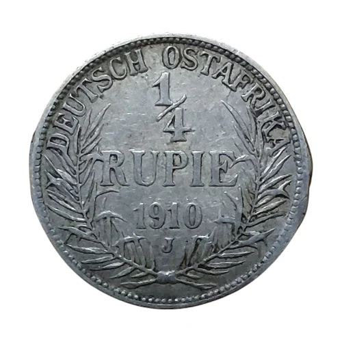 German East Africa - 1910J ¼ Rupie - Wilhelm II (Ex Mount) - Image 2