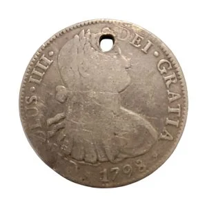 Mexico – 1798 8 Reales – Charles IV (KM#106) (Holed)