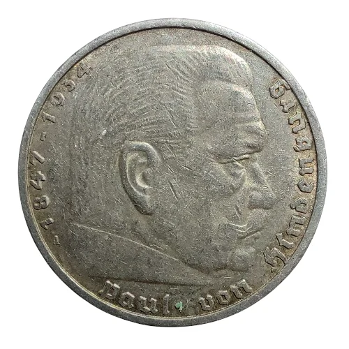 Germany – 1936 5 Reichsmark – Paul von Hindenburg (KM#86) - Image 2