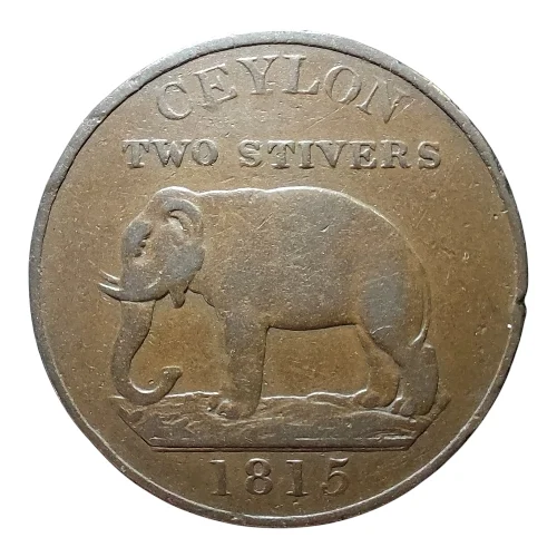 Ceylon – 1815 2 Stivers – George III (KM#82) - Image 2