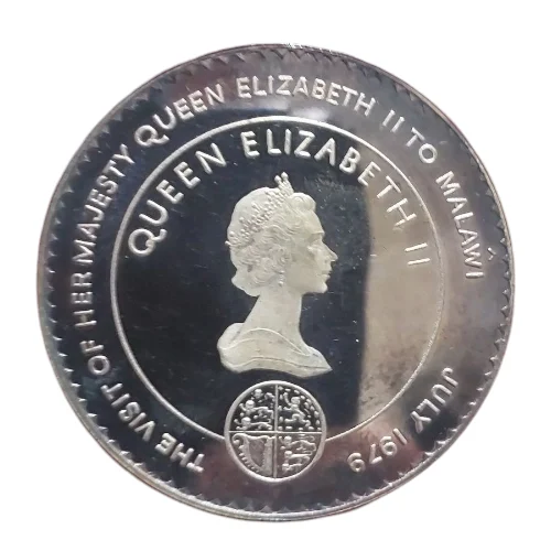 Malawi – 1979 Royal Visit Medal – Queen Elizabeth II & President Kamuzu Banda – Ultra-Rare (Mintage 50) - Image 2