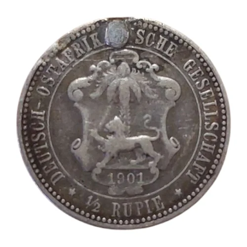 German East Africa - 1901 ½ Rupie - Wilhelm II (Plugged) - Image 2
