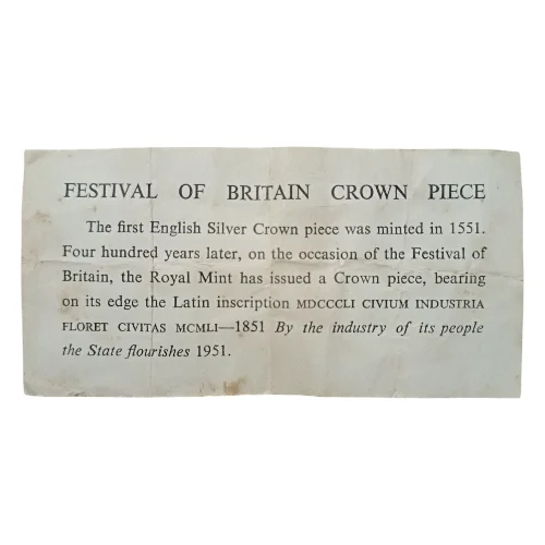 United Kingdom – 1951 5 Shillings (Crown) – Festival of Britain – George VI (KM#880) - Image 3