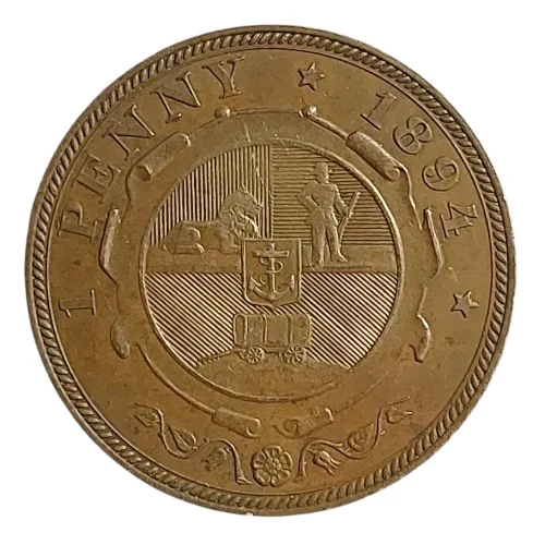 South African Republic (ZAR) – 1894 One Penny – Paul Kruger (KM#2) - Image 2