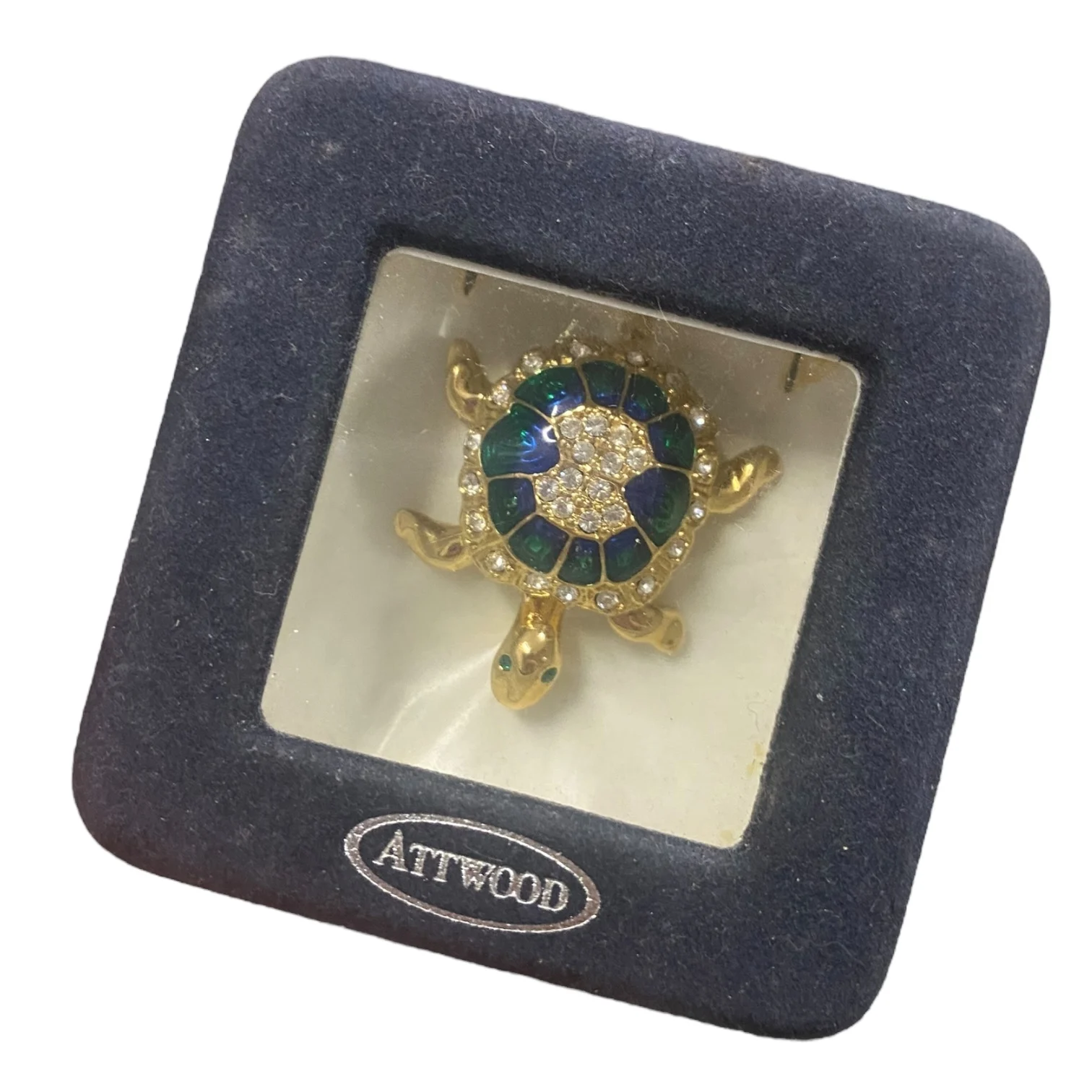 Vintage Attwood & Sawyer Gold Tortoise Brooch - Image 2