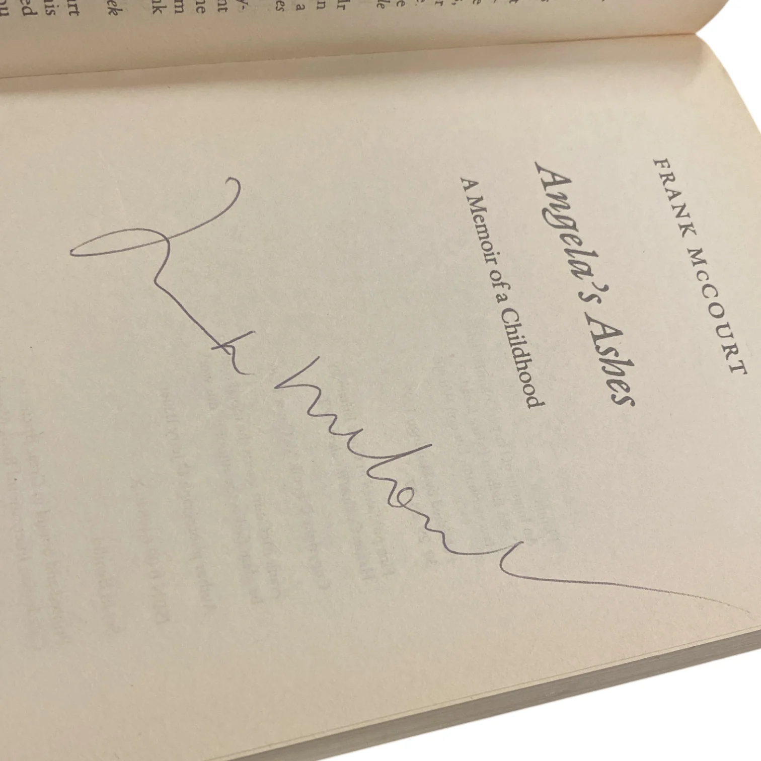 Angela's Ashes: A Memoir of a Childhood (Signed) - Image 2
