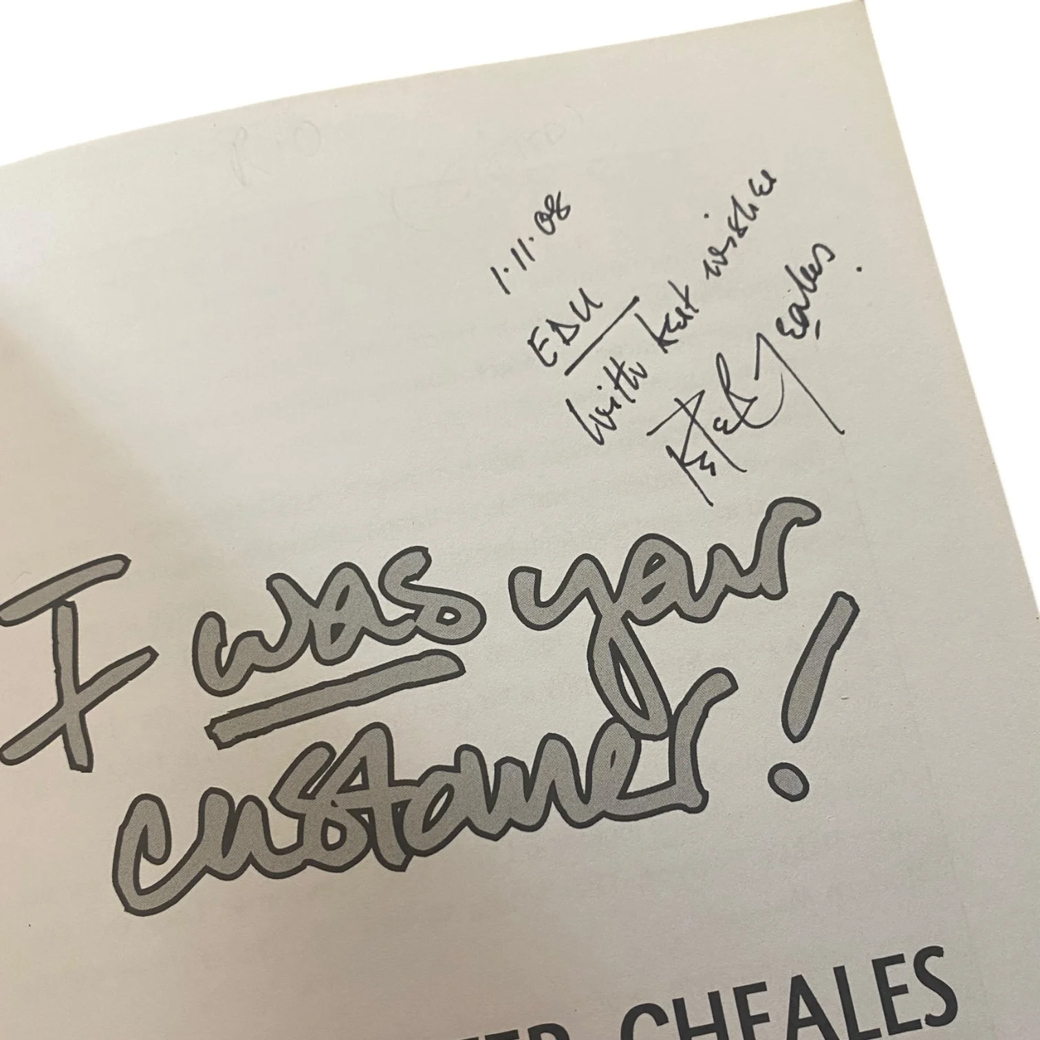 I Was Your Customer (Inscribed and Signed by author) - Image 2