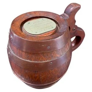 Vintage Wood Copper Banded Barrel Mug