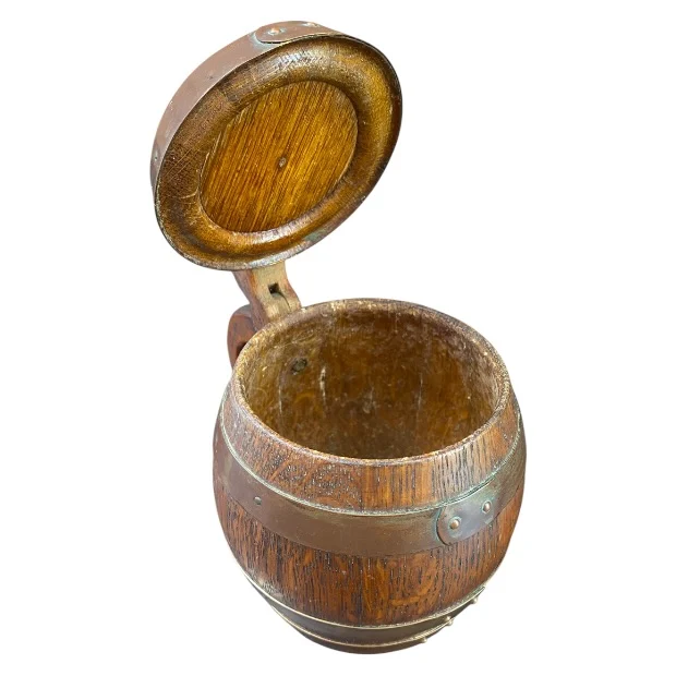 Vintage Wood Copper Banded Barrel Mug - Image 4