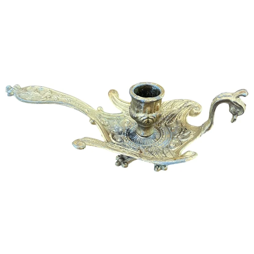 Vintage Brass Phoenix Candlestick Holders - Image 3