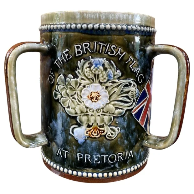 Antique British Commemorative Tyg - Hoisting of the British Flag at Pretoria, Second Boer War - Image 3