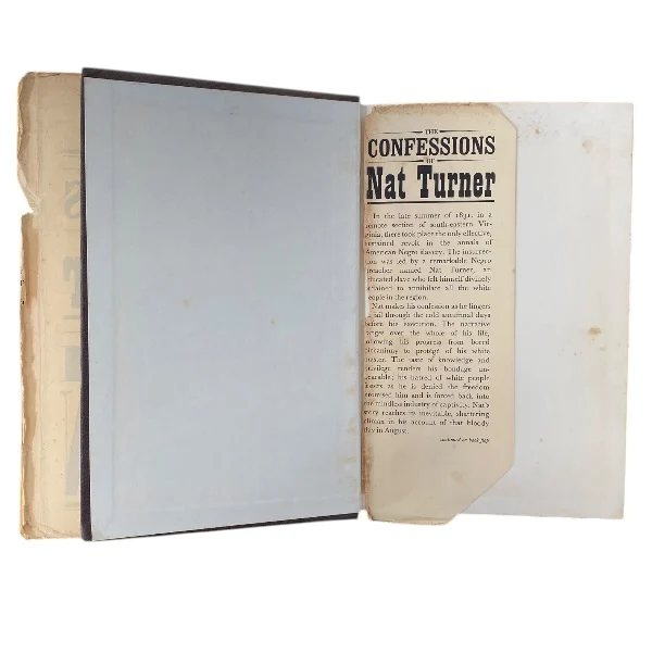 The Confessions of Nat Turner partial dust jacket.