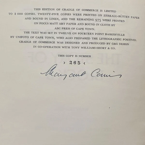 Cradle of Commerce - The Story of Block B by Margaret Cairns (Signed no 265/1000) - Image 2