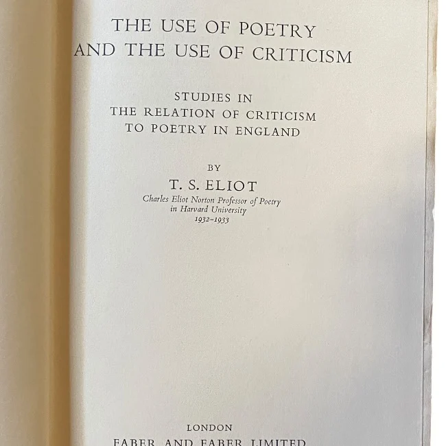 The Use of Poetry and the Use of Criticism