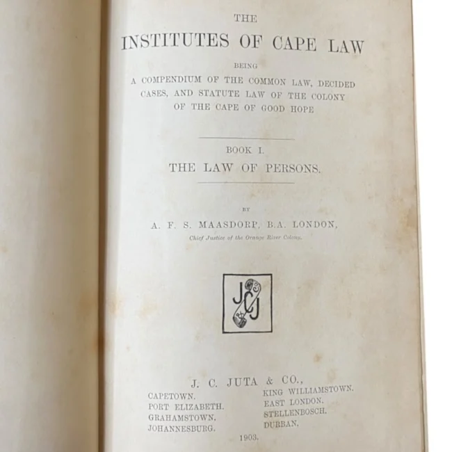 The Institutes of Cape Law